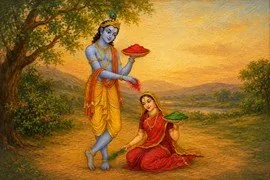 Krishna Radha Playing Holi