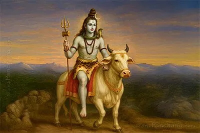 Lord Shiva riding on Nandi