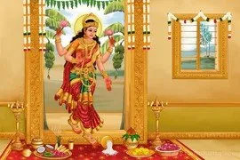 welcoming Goddess Lakshmi into home