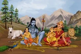 Lord Shiva with His family