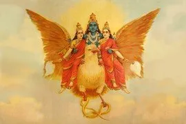 Lord Vishnu on Garuda
